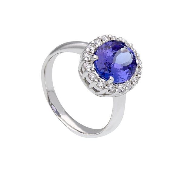 Anello Gioielleria Dossena  Donna in Oro bianco Tanzanite 4.15 Ct ANOR-250-253 - ANOR-250-253